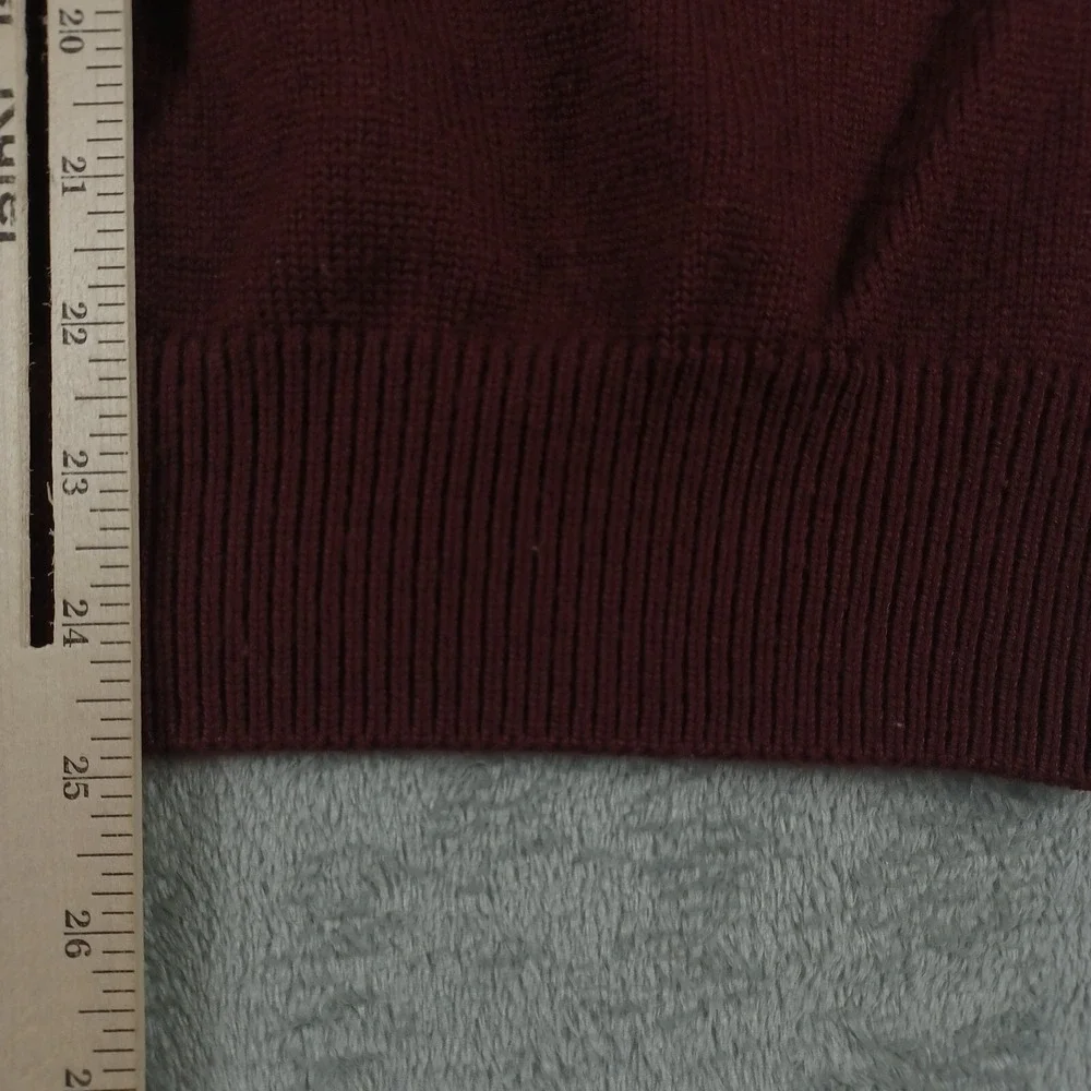 Banana Republic Sweater Mens Large Red 1/4‎ Zip Wool Blend Military Casual